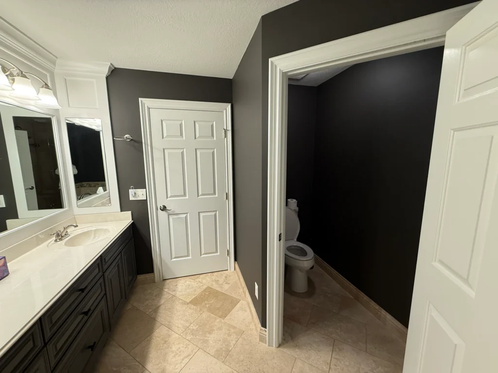 freshly painted bathroom